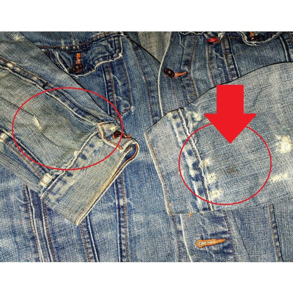 Levi's 70507 Standard Trucker Distressed Denim Jean Jacket Men's Size Medium - Picture 5 of 9